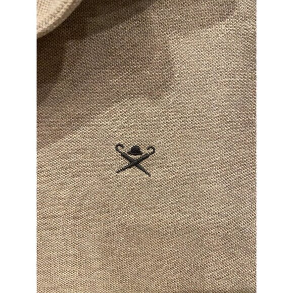 Hackett London Polo Shirt Mens Medium Beige Classic Fit Embroidered Logo Casual - Picture 3 of 4